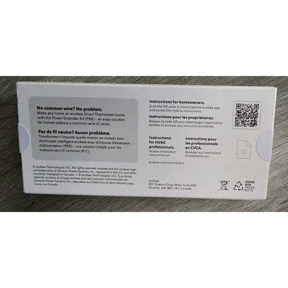 Ecobee C-Wire Adaptor Power Extender Kit (PEK) 810-00002 NEW In Box - Picture 3 of 6